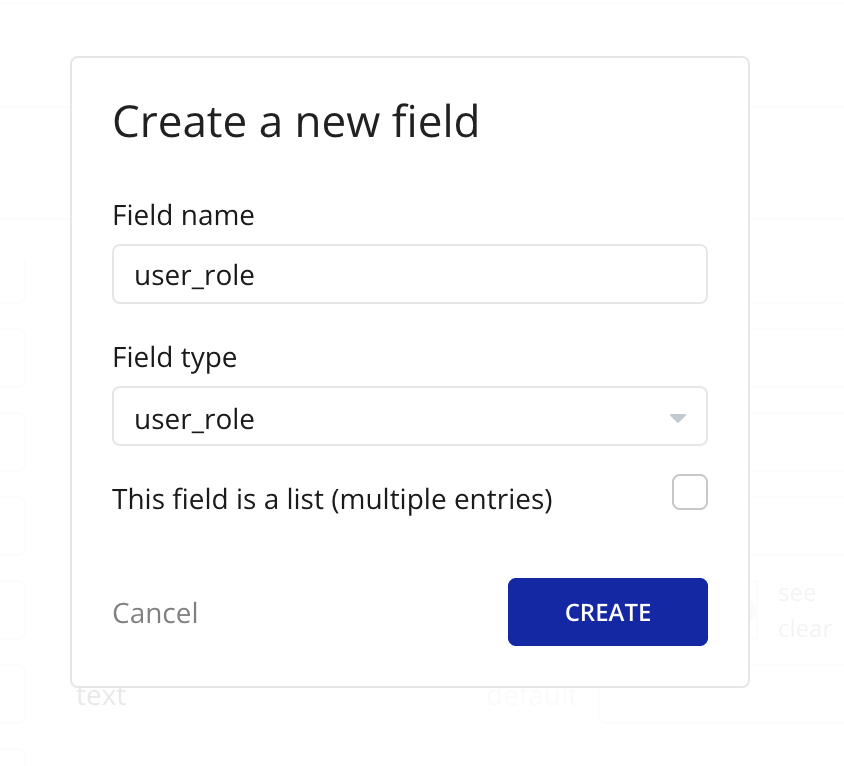 Adding a user_role field to the User data type